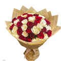 Red & White Roses Bouquet – Love & Ramadan Collection luxury flowers DELIVERY TO Cairo AND Egypt