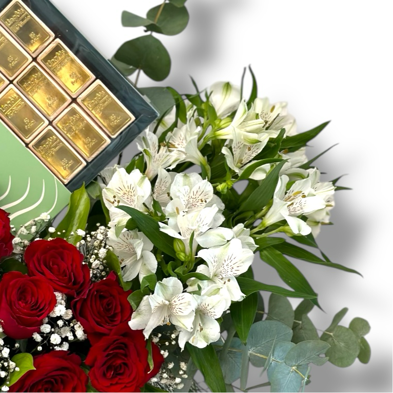 Crimson Elegance Duo Flowers bouquet luxury flowers DELIVERY TO Cairo AND Egypt