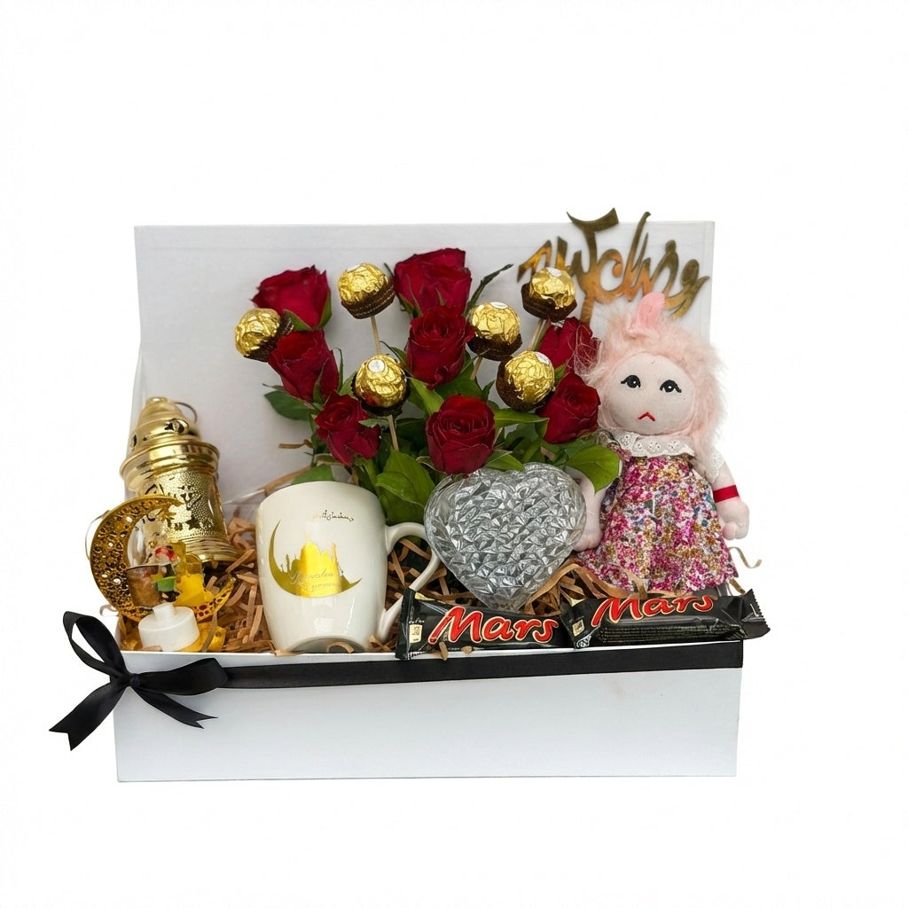 Noor El Hob Grand Gift Tray – Ramadan & Valentine Collection luxury flowers DELIVERY TO Cairo AND Egypt