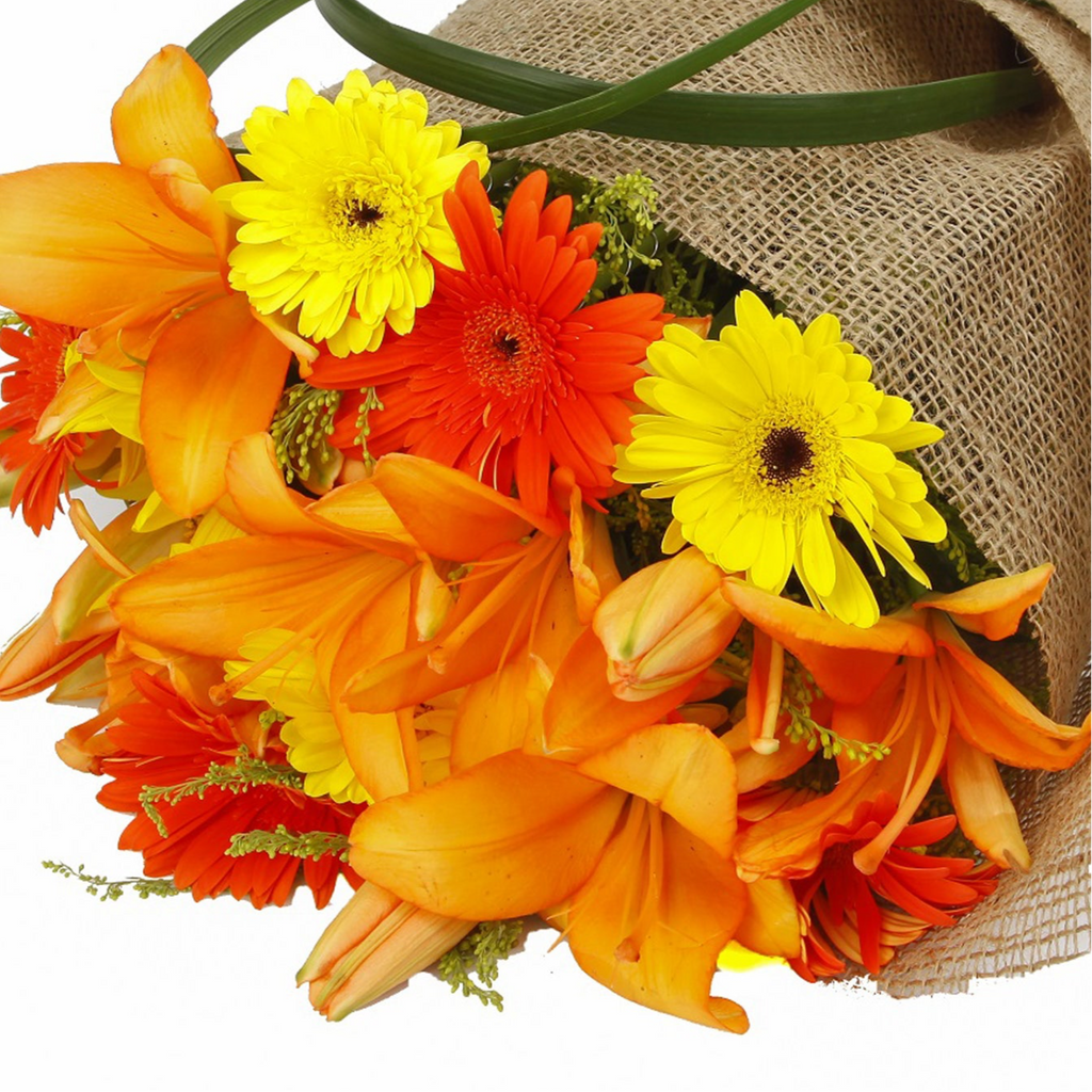 Warm Sunset Hand Bouquet luxury flowers DELIVERY TO Cairo AND Egypt