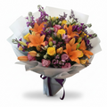Solar Bloom Fiesta Hand Bouquet luxury flowers DELIVERY TO Cairo AND Egypt