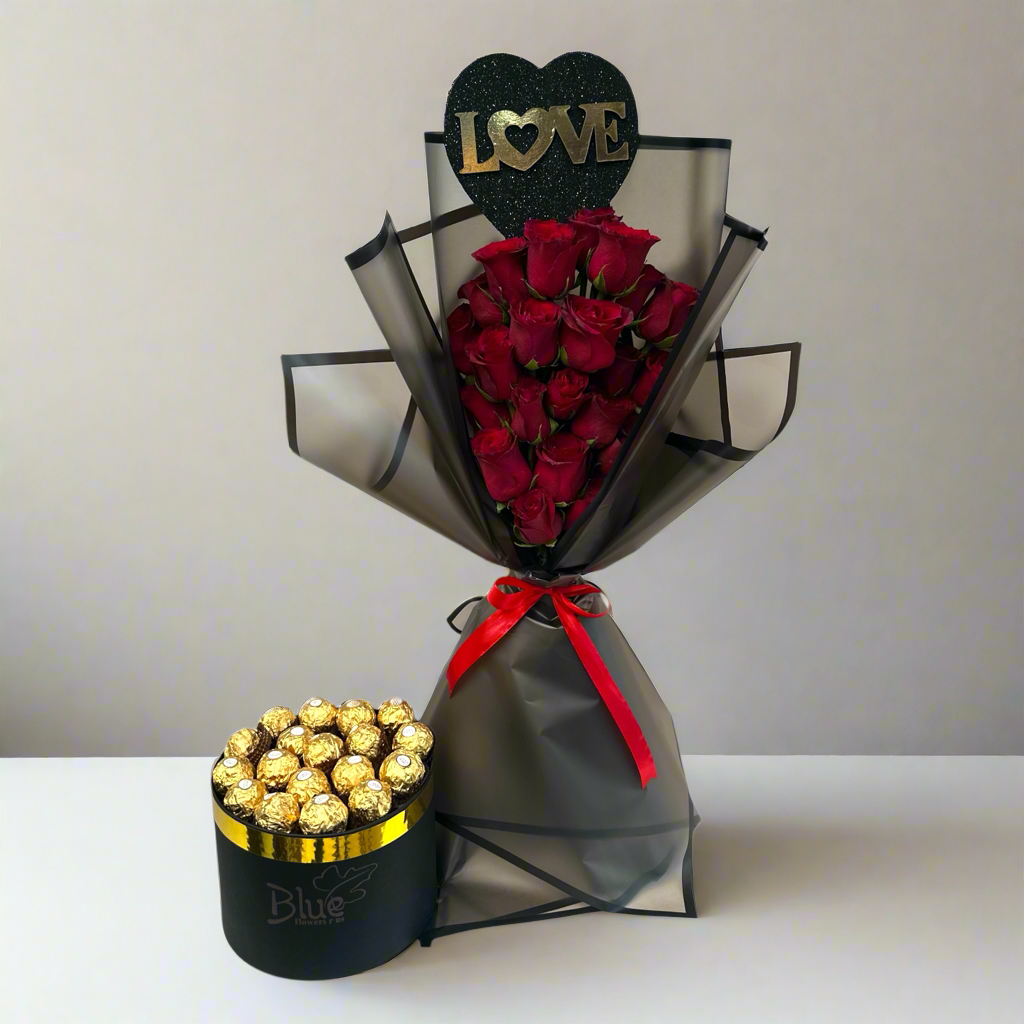 Infinite Romance Pairing Hand Bouquet luxury flowers DELIVERY TO Cairo AND Egypt