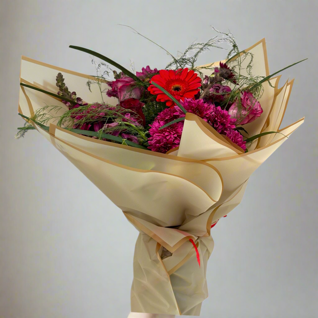 Scarlet Meadow Hand Bouquet luxury flowers DELIVERY TO Cairo AND Egypt