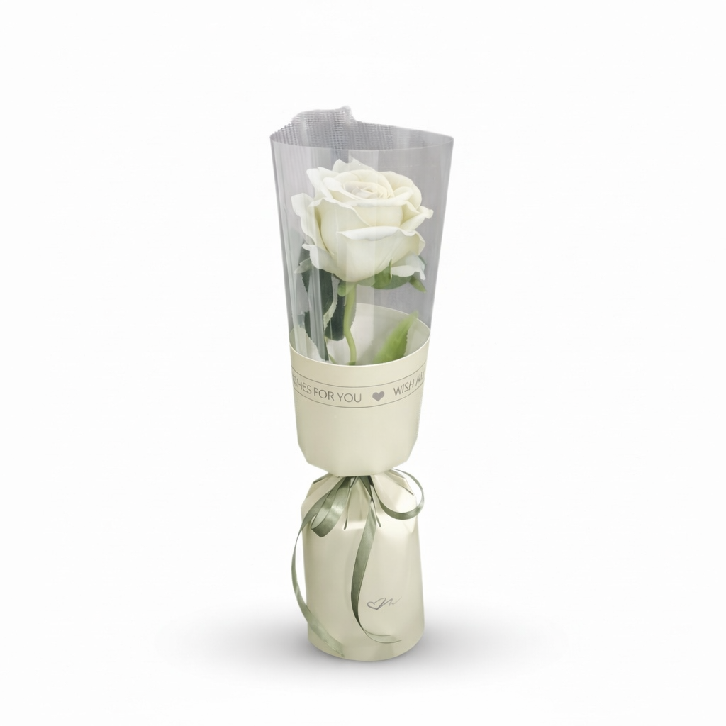Single Rose Gift White luxury flowers DELIVERY TO Cairo AND Egypt