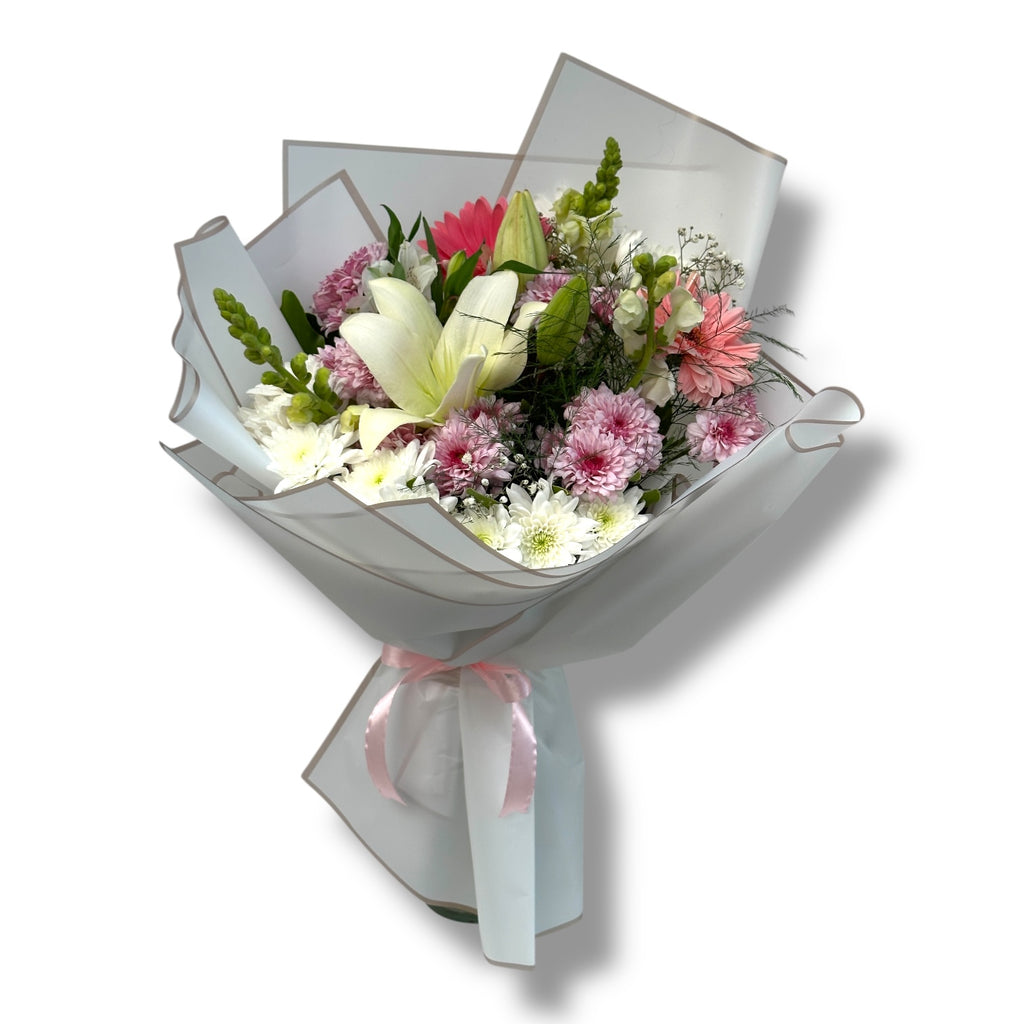 Blush Serenity Hand Bouquet luxury flowers DELIVERY TO Cairo AND Egypt