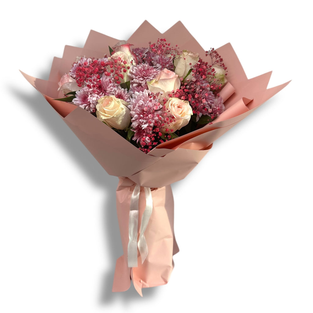 Sweet Blush Hand Bouquet luxury flowers DELIVERY TO Cairo AND Egypt
