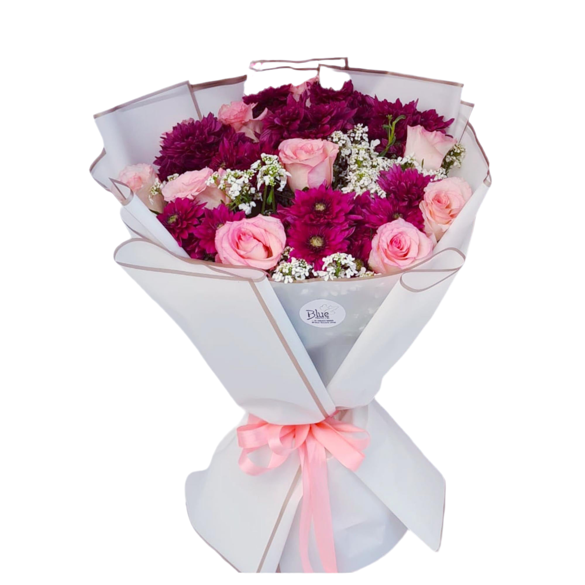 Rosélia Bloom Wrap Hand Bouquet luxury flowers DELIVERY TO Cairo AND Egypt