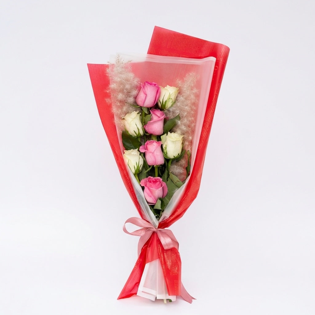 Pink & White Roses Bouquet – Romantic Ramadan Gift luxury flowers DELIVERY TO Cairo AND Egypt