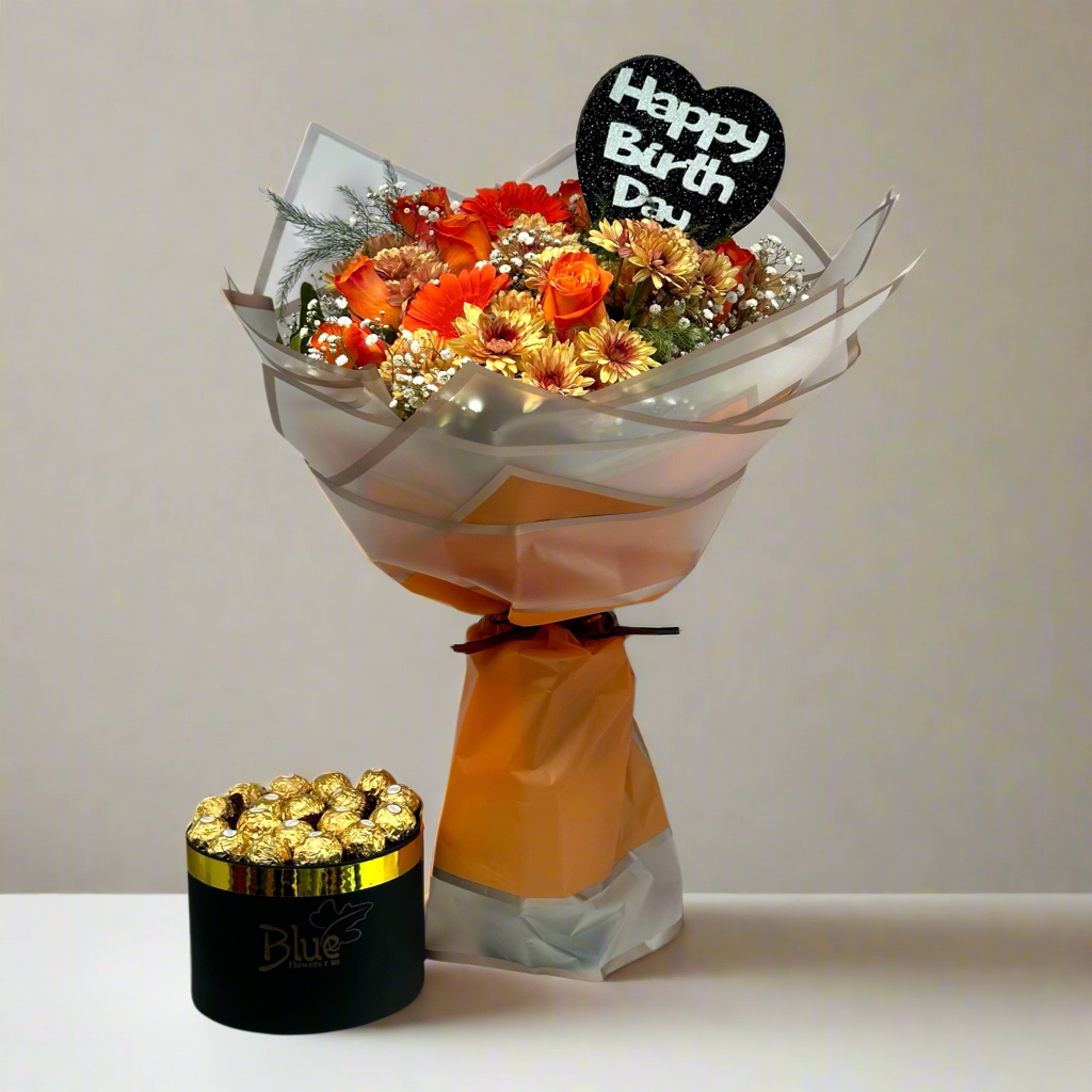 Sunset Celebration Flowers bouquet luxury flowers DELIVERY TO Cairo AND Egypt
