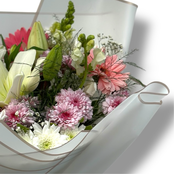 Blush Serenity Hand Bouquet luxury flowers DELIVERY TO Cairo AND Egypt
