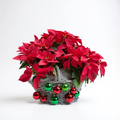 Poinsettia Basket with Christmas Ornaments luxury flowers DELIVERY TO Cairo AND Egypt
