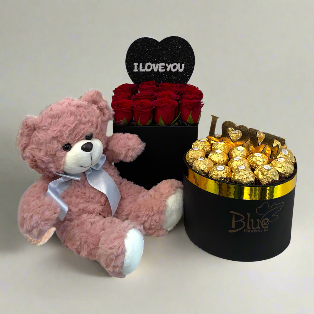 Love Bundle Chocolate luxury flowers DELIVERY TO Cairo AND Egypt