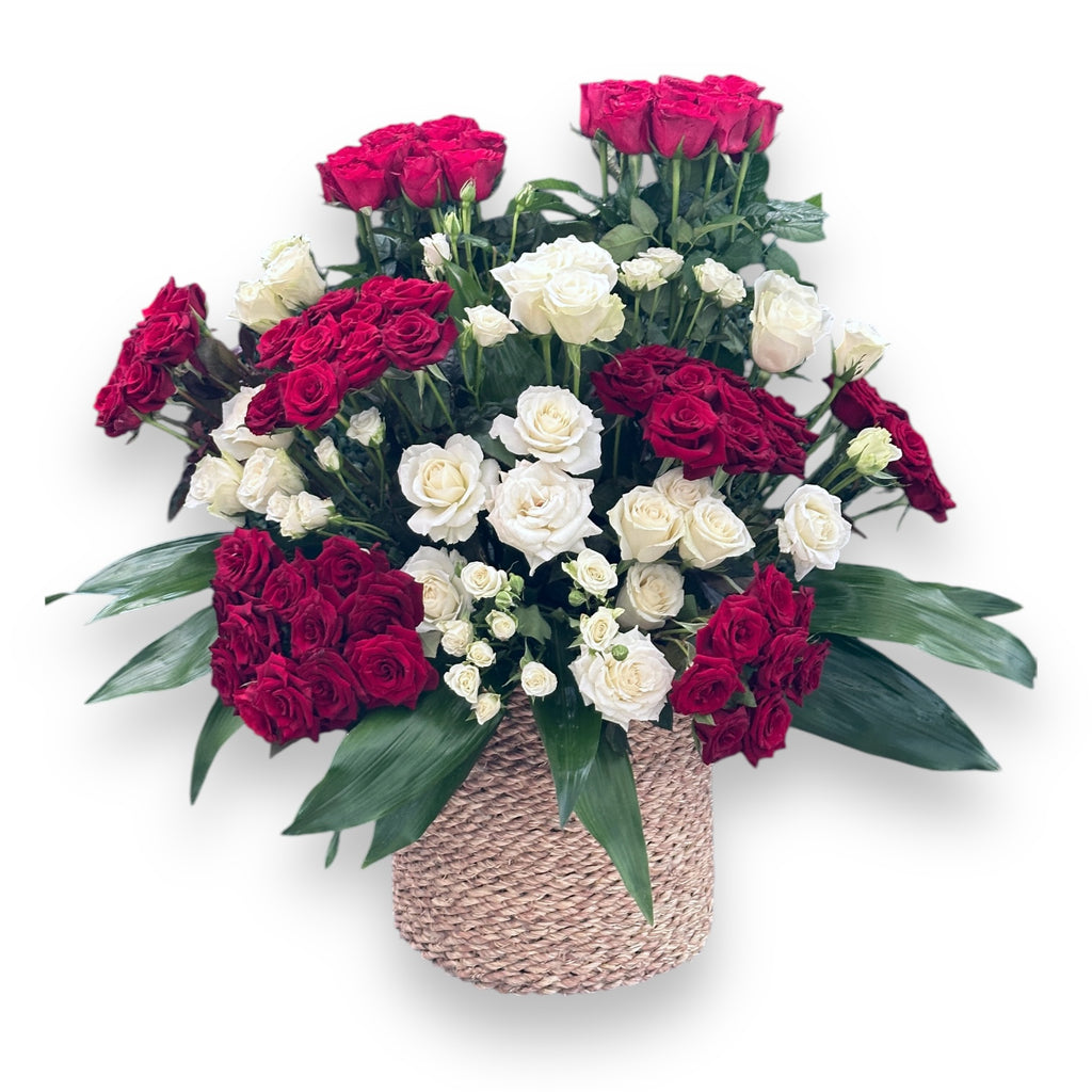 Rosy Radiance Basket luxury flowers DELIVERY TO Cairo AND Egypt