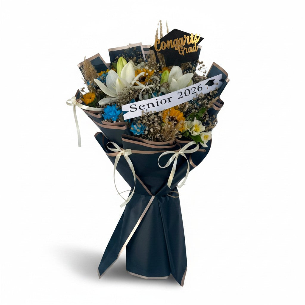 Azure Legacy With graduation Cap luxury flowers DELIVERY TO Cairo AND Egypt