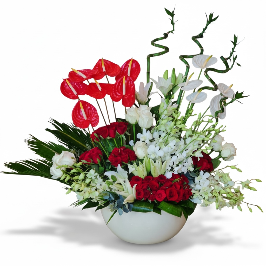 Scarlet Symphony Arrangement luxury flowers DELIVERY TO Cairo AND Egypt