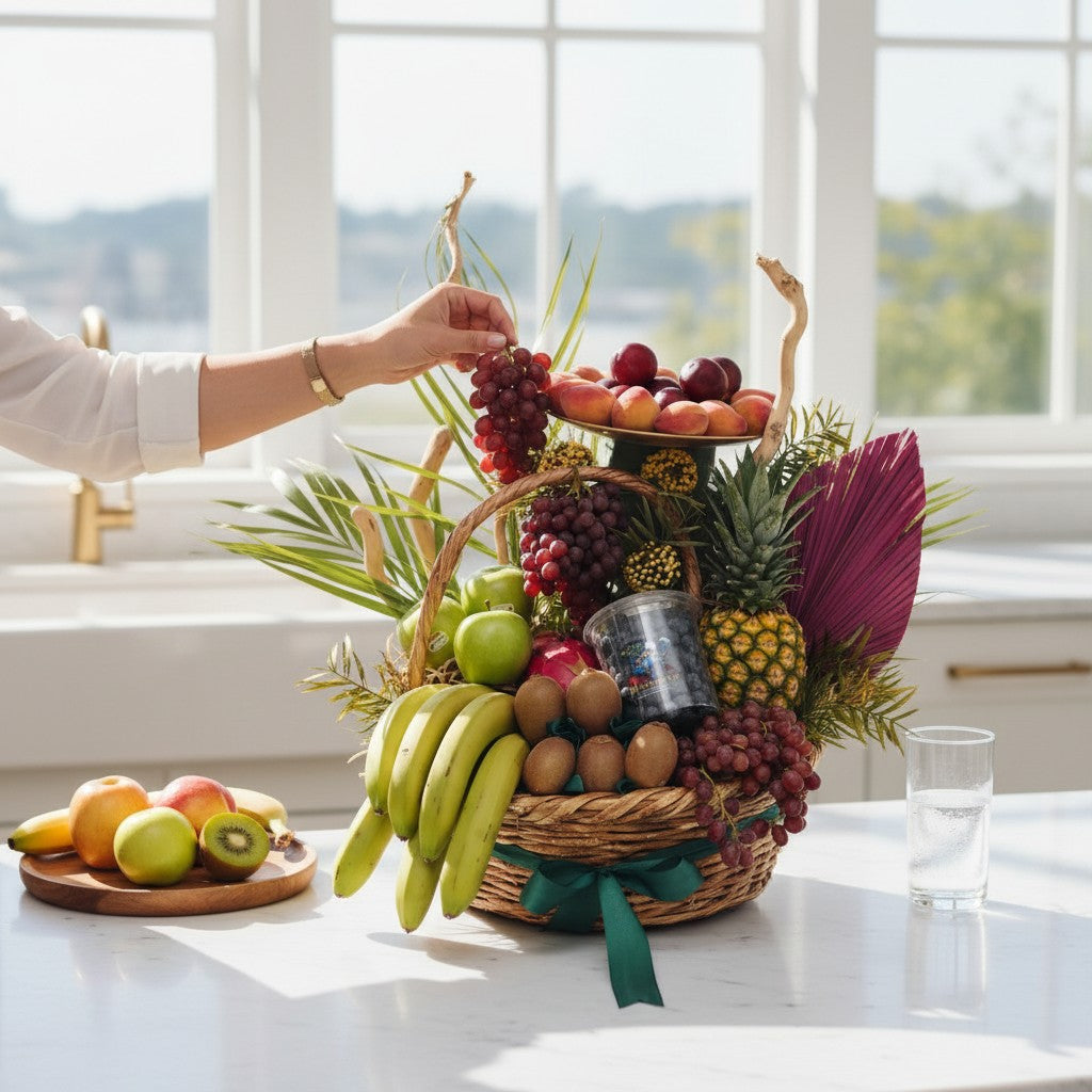 Basket El Molok 👑 Fruits Bouquet luxury flowers DELIVERY TO Cairo AND Egypt