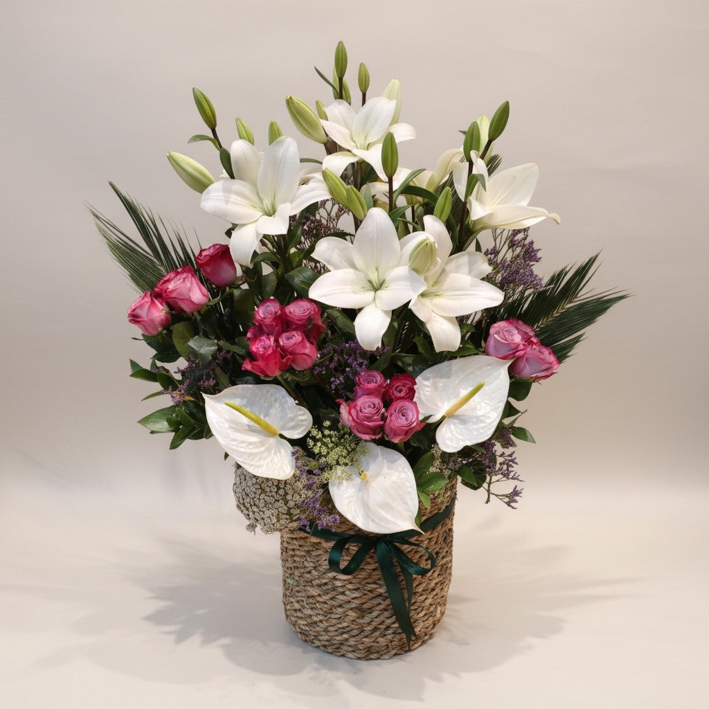 Blush Aurelia Basket luxury flowers DELIVERY TO Cairo AND Egypt