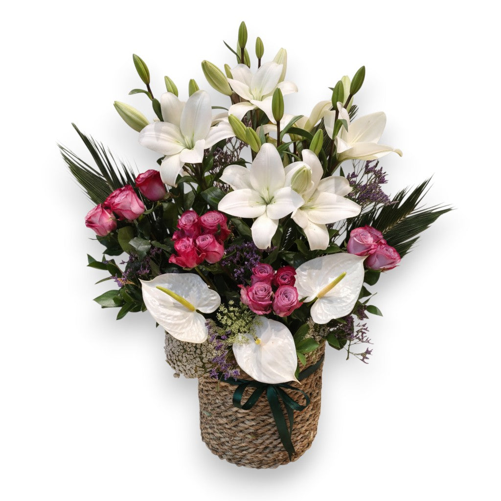 Blush Aurelia Basket luxury flowers DELIVERY TO Cairo AND Egypt