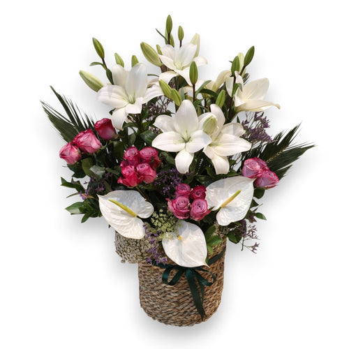 Blush Aurelia Basket luxury flowers DELIVERY TO Cairo AND Egypt