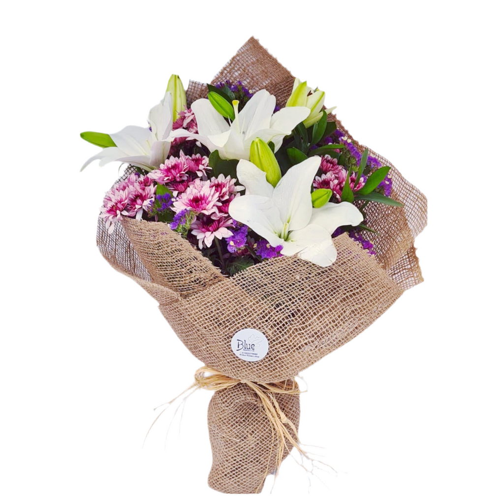 Terra Lily Wrap Hand Bouquet luxury flowers DELIVERY TO Cairo AND Egypt