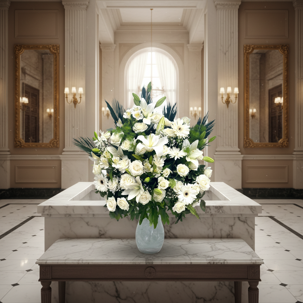 White & White luxury flowers DELIVERY TO Cairo AND Egypt