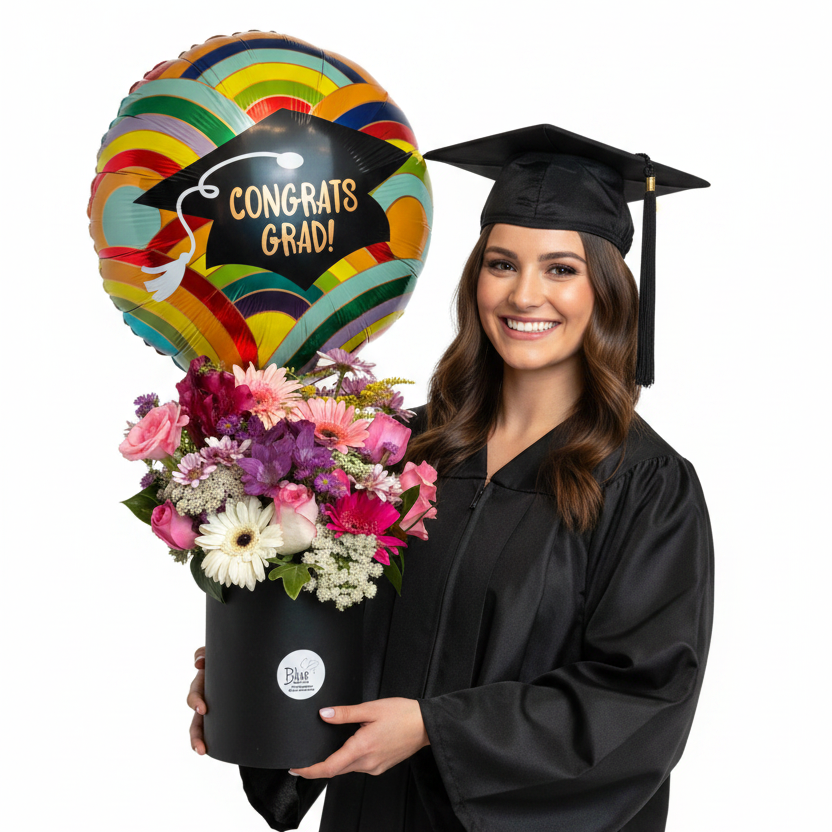 Colorful Success Box luxury flowers DELIVERY TO Cairo AND Egypt