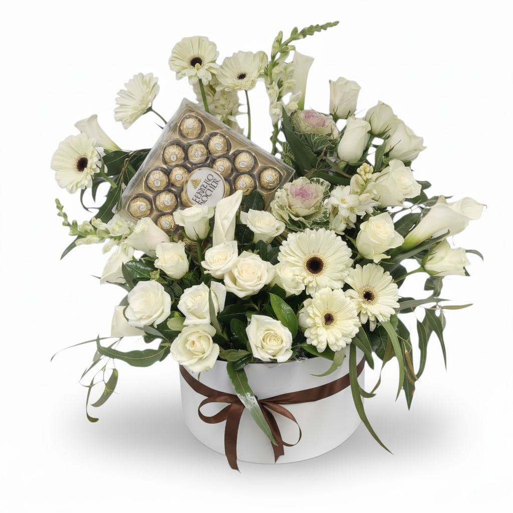 Ivory Indulgence Box Flowers bouquet luxury flowers DELIVERY TO Cairo AND Egypt