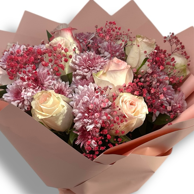 Sweet Blush Hand Bouquet luxury flowers DELIVERY TO Cairo AND Egypt