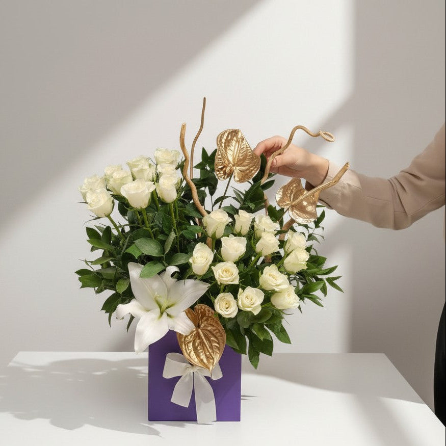Golden Ivory luxury flowers DELIVERY TO Cairo AND Egypt