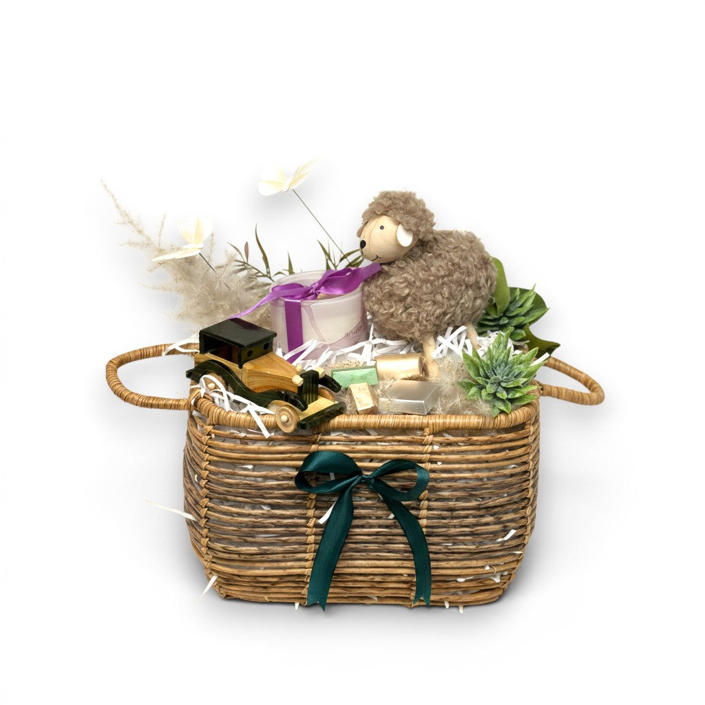 Golden Traditions Eid Hamper Basket luxury flowers DELIVERY TO Cairo AND Egypt