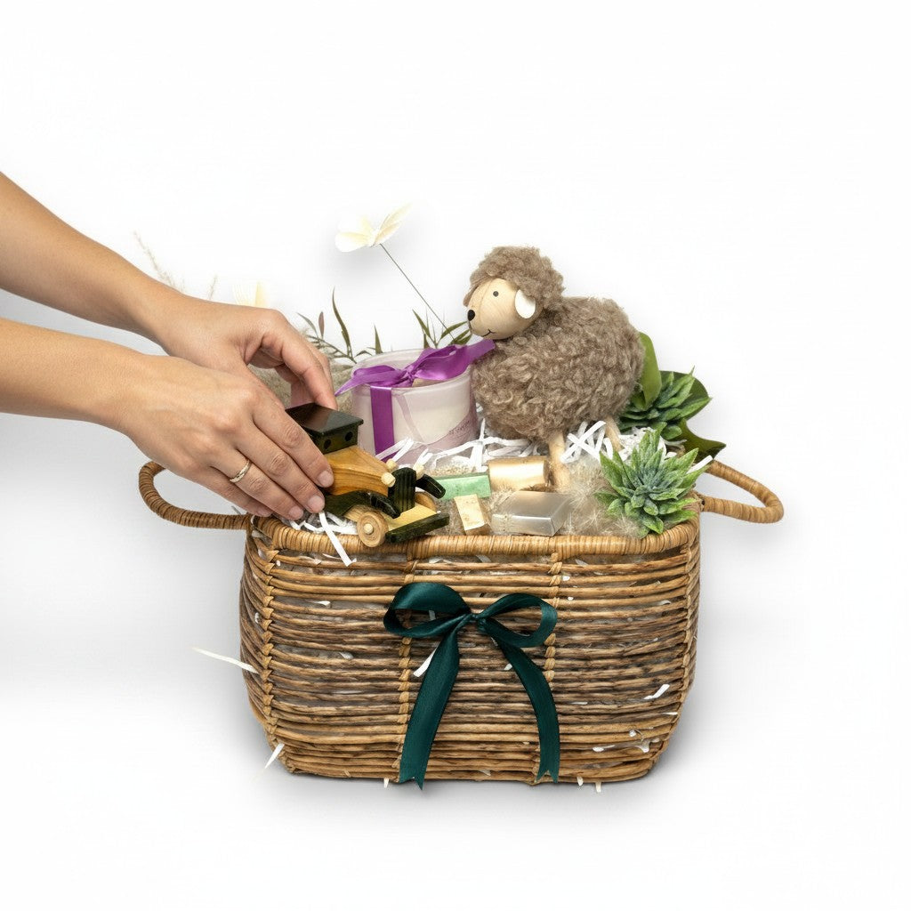 Golden Traditions Eid Hamper Basket luxury flowers DELIVERY TO Cairo AND Egypt