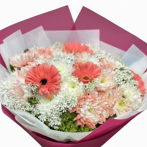 Coral Bloom Bouquet Hand Bouquet luxury flowers DELIVERY TO Cairo AND Egypt