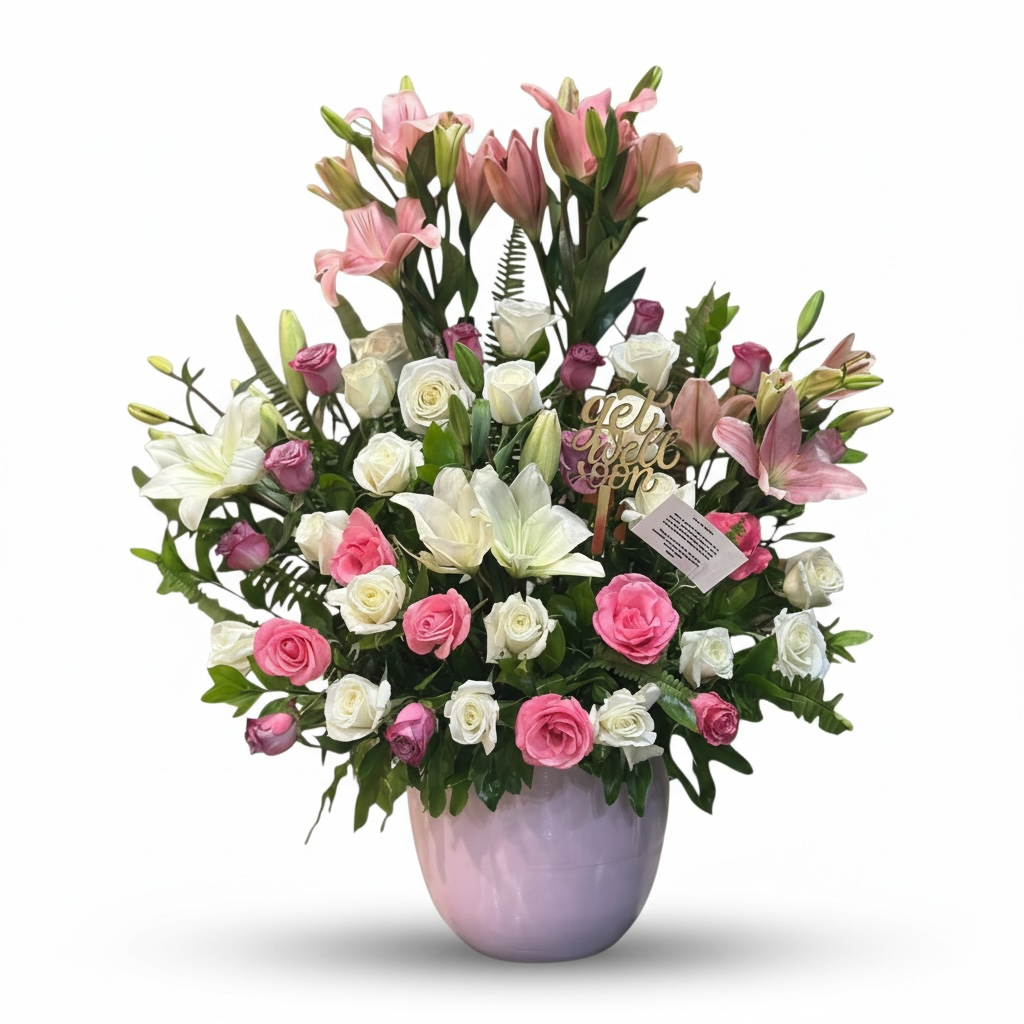 Blush Harmony Vase Flowers bouquet luxury flowers DELIVERY TO Cairo AND Egypt