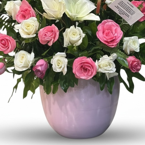 Blush Harmony Vase Flowers bouquet luxury flowers DELIVERY TO Cairo AND Egypt