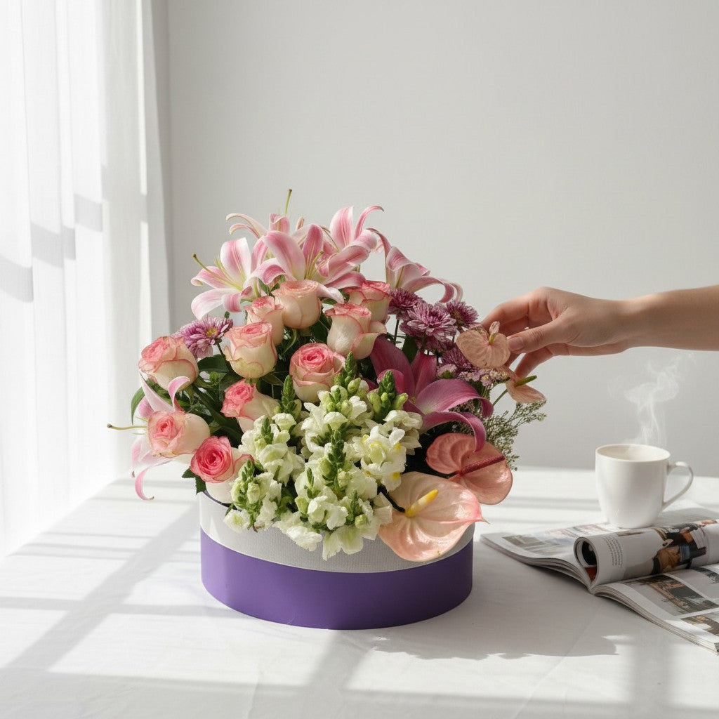 Pink Imperial Flowers bouquet luxury flowers DELIVERY TO Cairo AND Egypt