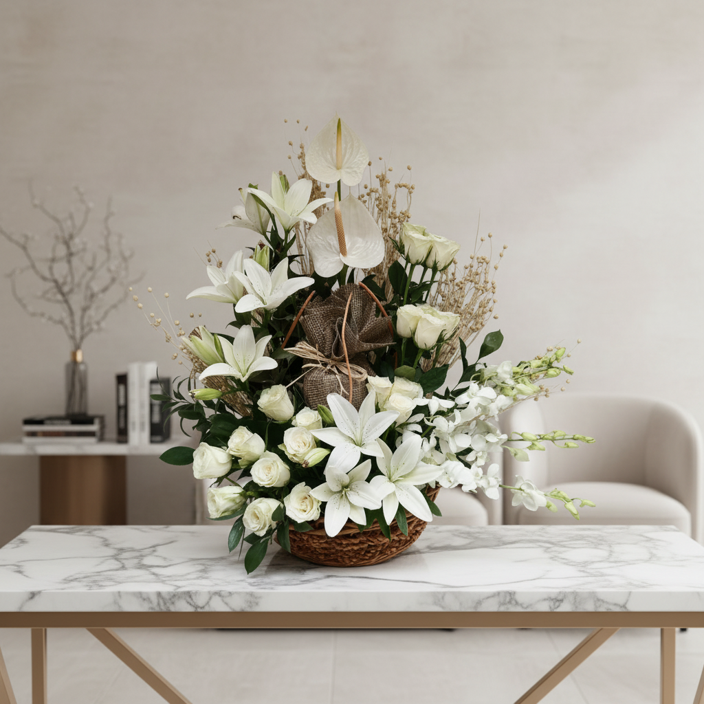 Pure Harmony Basket Basket luxury flowers DELIVERY TO Cairo AND Egypt