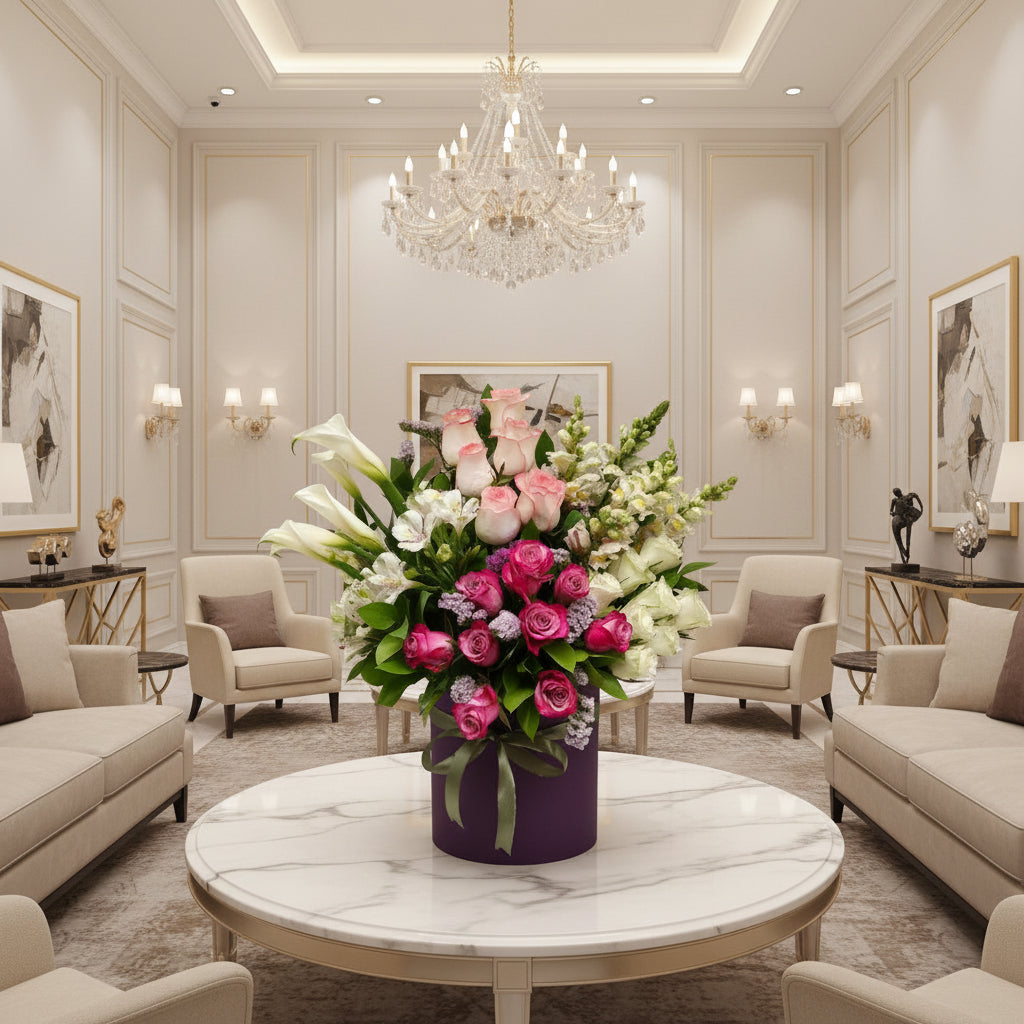 Rosé Éclat Box luxury flowers DELIVERY TO Cairo AND Egypt