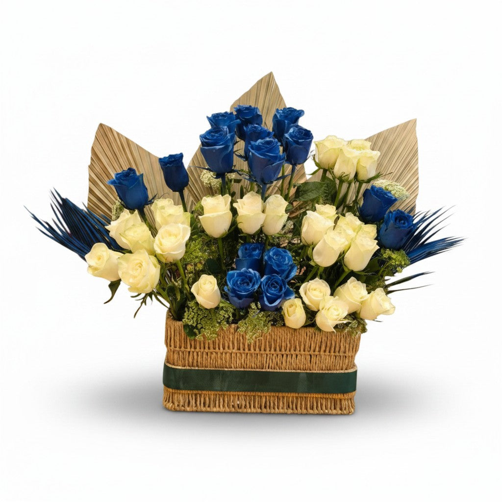 Sapphire Bloom Basket luxury flowers DELIVERY TO Cairo AND Egypt