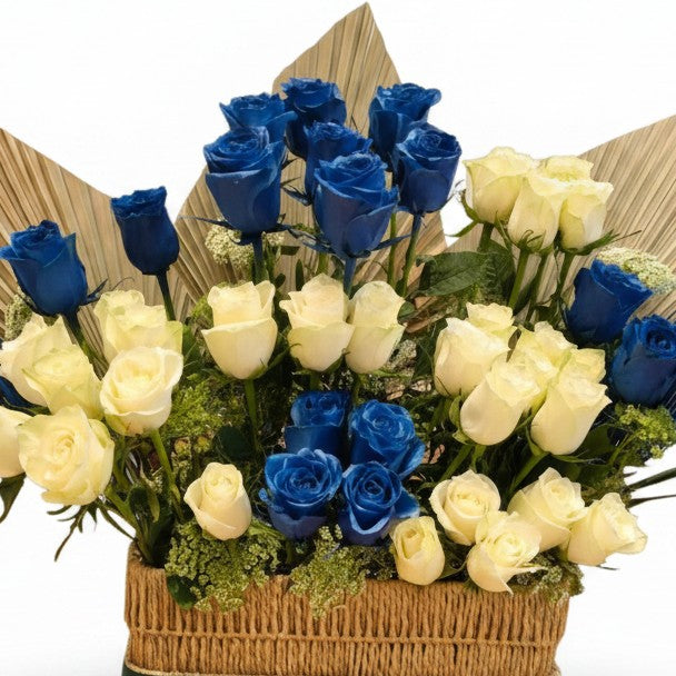 Sapphire Bloom Basket luxury flowers DELIVERY TO Cairo AND Egypt