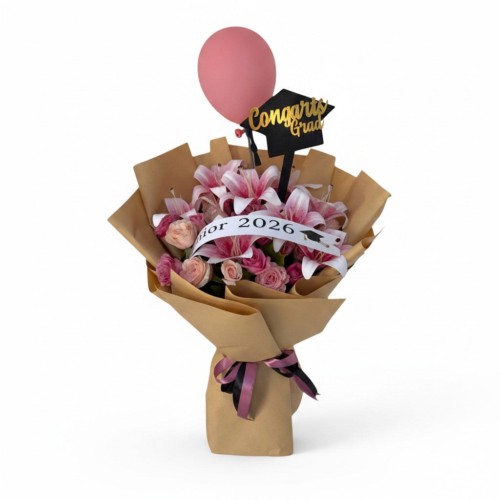 Skyward Wishes With Balloon & Cap luxury flowers DELIVERY TO Cairo AND Egypt
