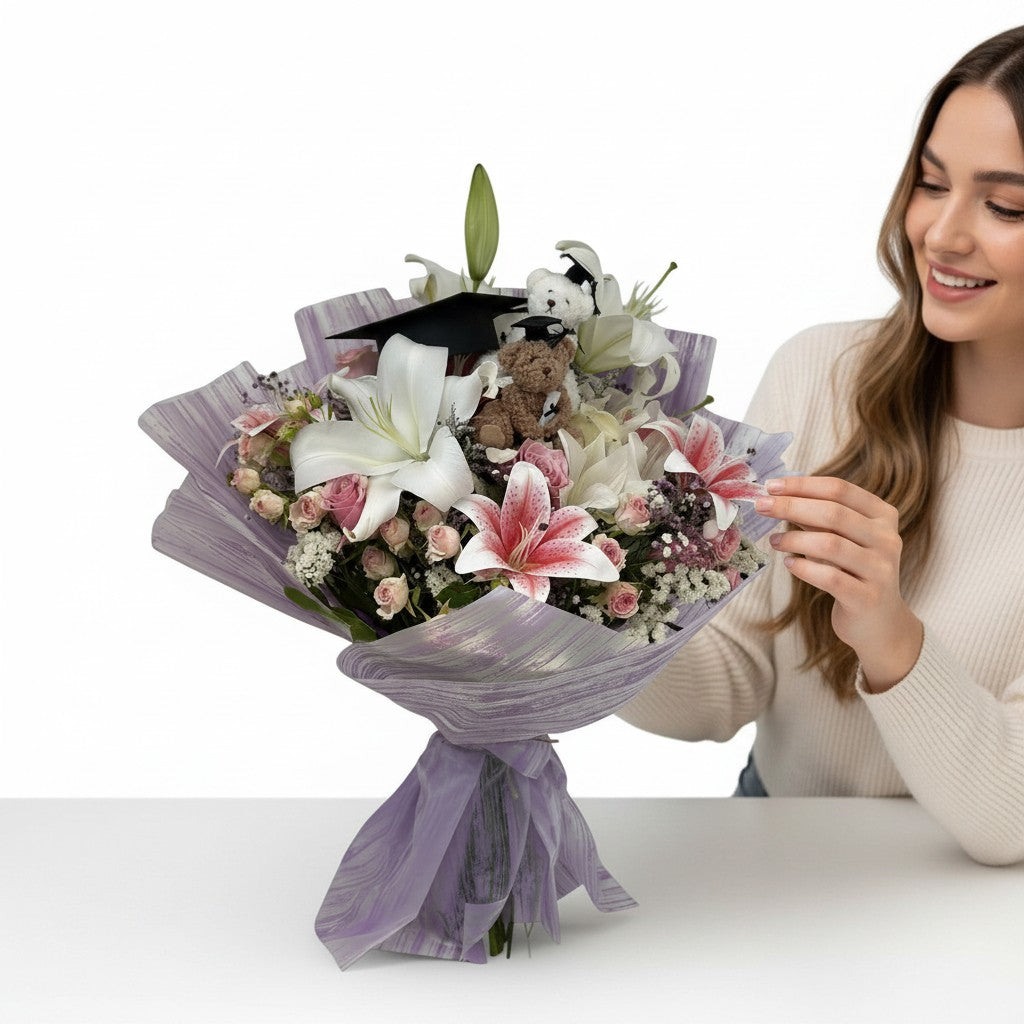 Summa Cum Laude Hand Bouquet luxury flowers DELIVERY TO Cairo AND Egypt