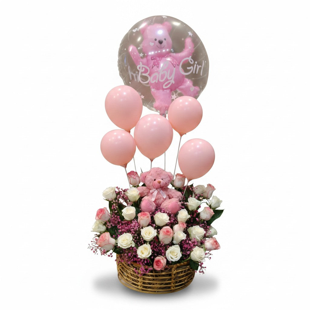 Little Princess Bloom Basket luxury flowers DELIVERY TO Cairo AND Egypt