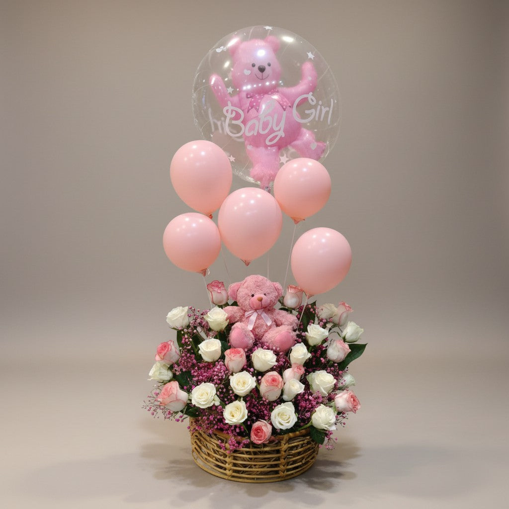 Little Princess Bloom Basket luxury flowers DELIVERY TO Cairo AND Egypt