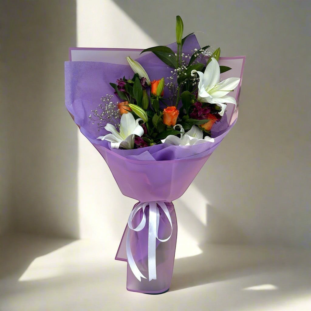Violet Radiance Hand Bouquet luxury flowers DELIVERY TO Cairo AND Egypt