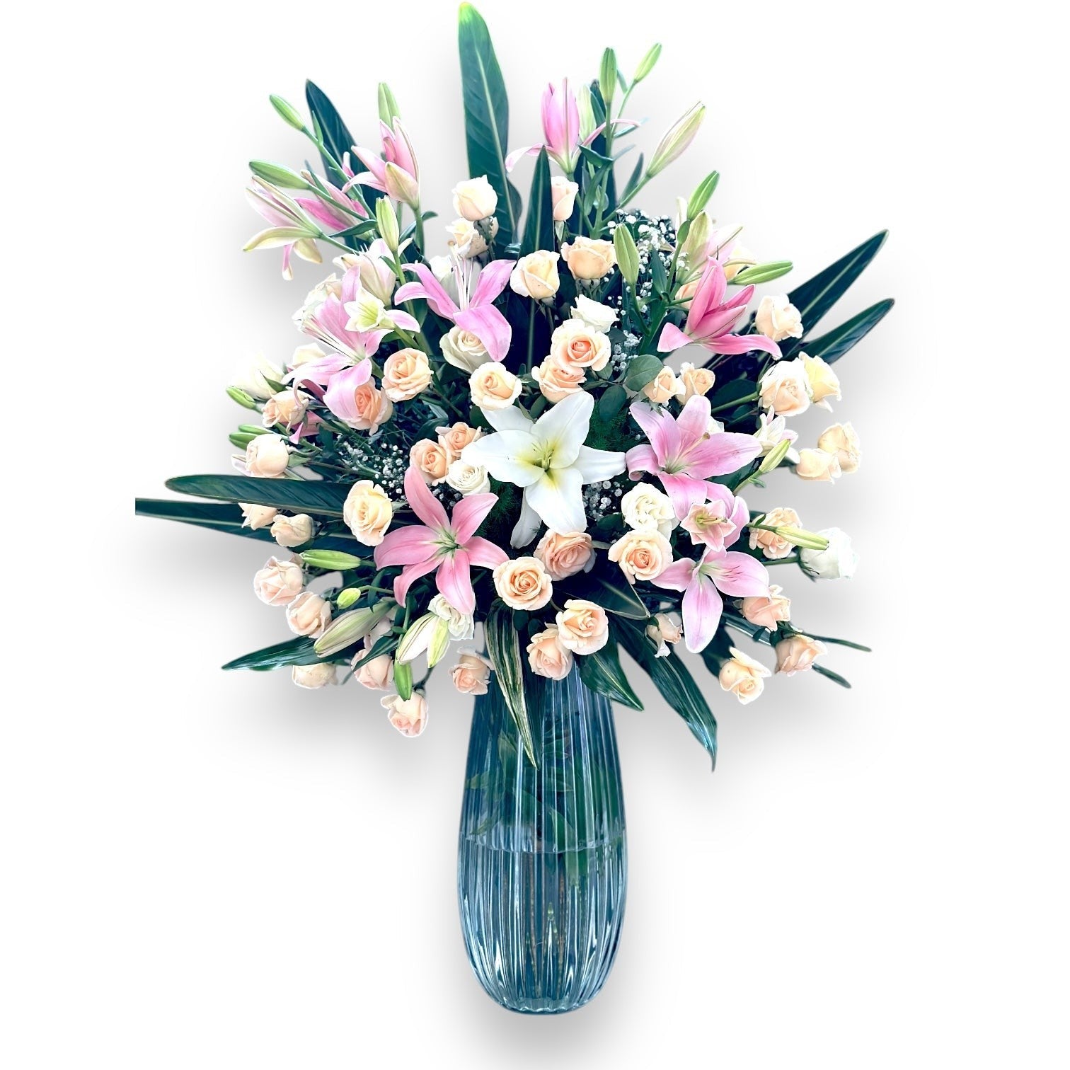 Peachy Promises Vase luxury flowers DELIVERY TO Cairo AND Egypt