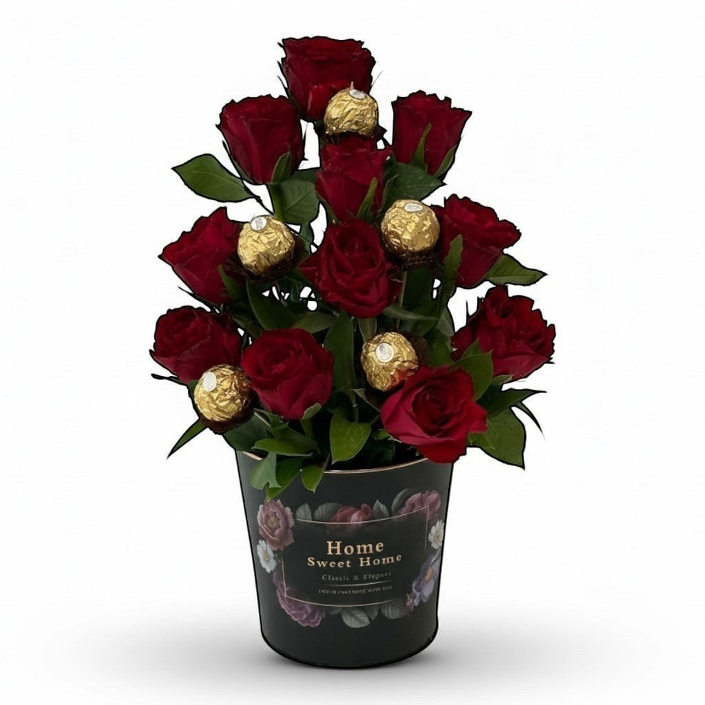 Golden Love Surprise luxury flowers DELIVERY TO Cairo AND Egypt