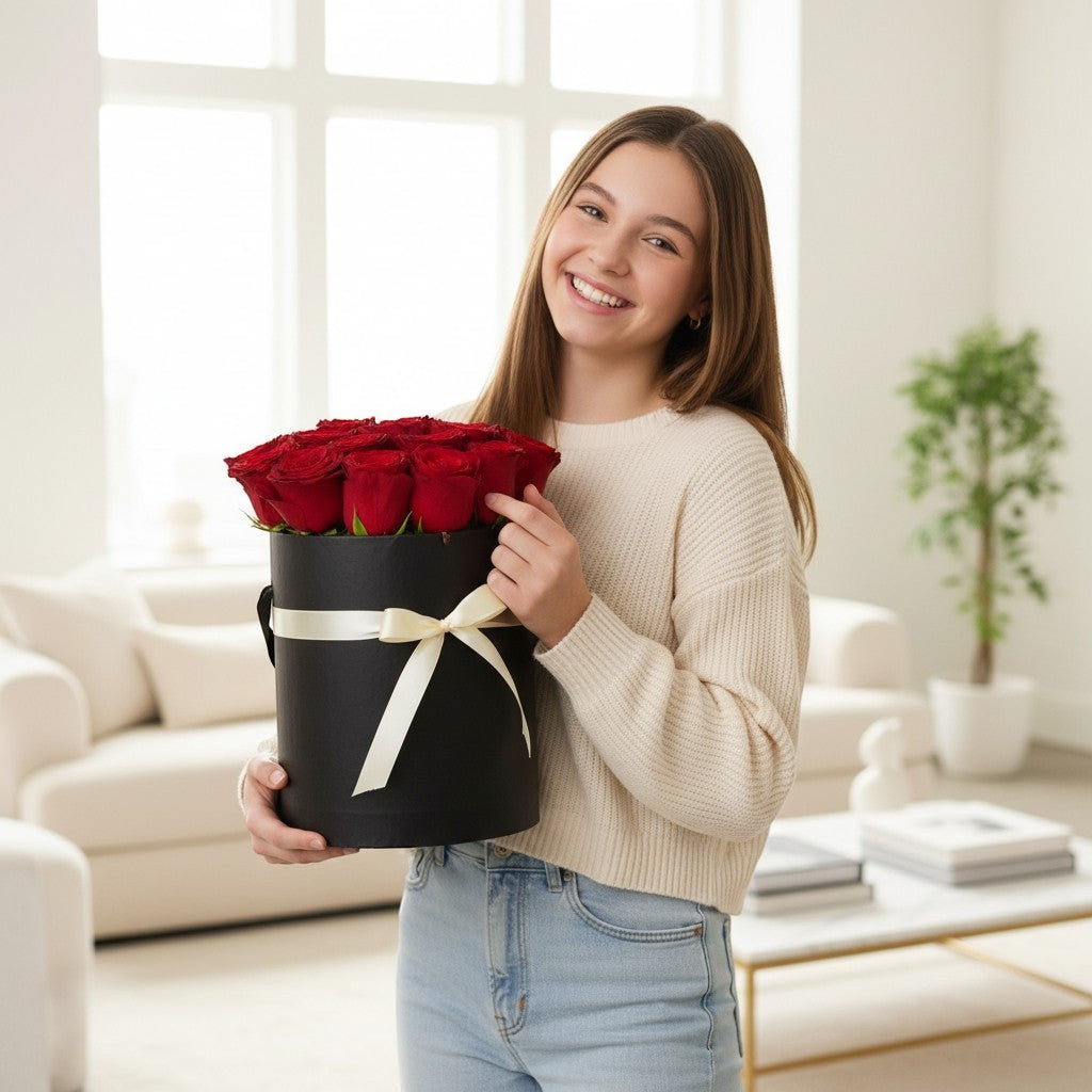 Magnificent Roses Box luxury flowers DELIVERY TO Cairo AND Egypt