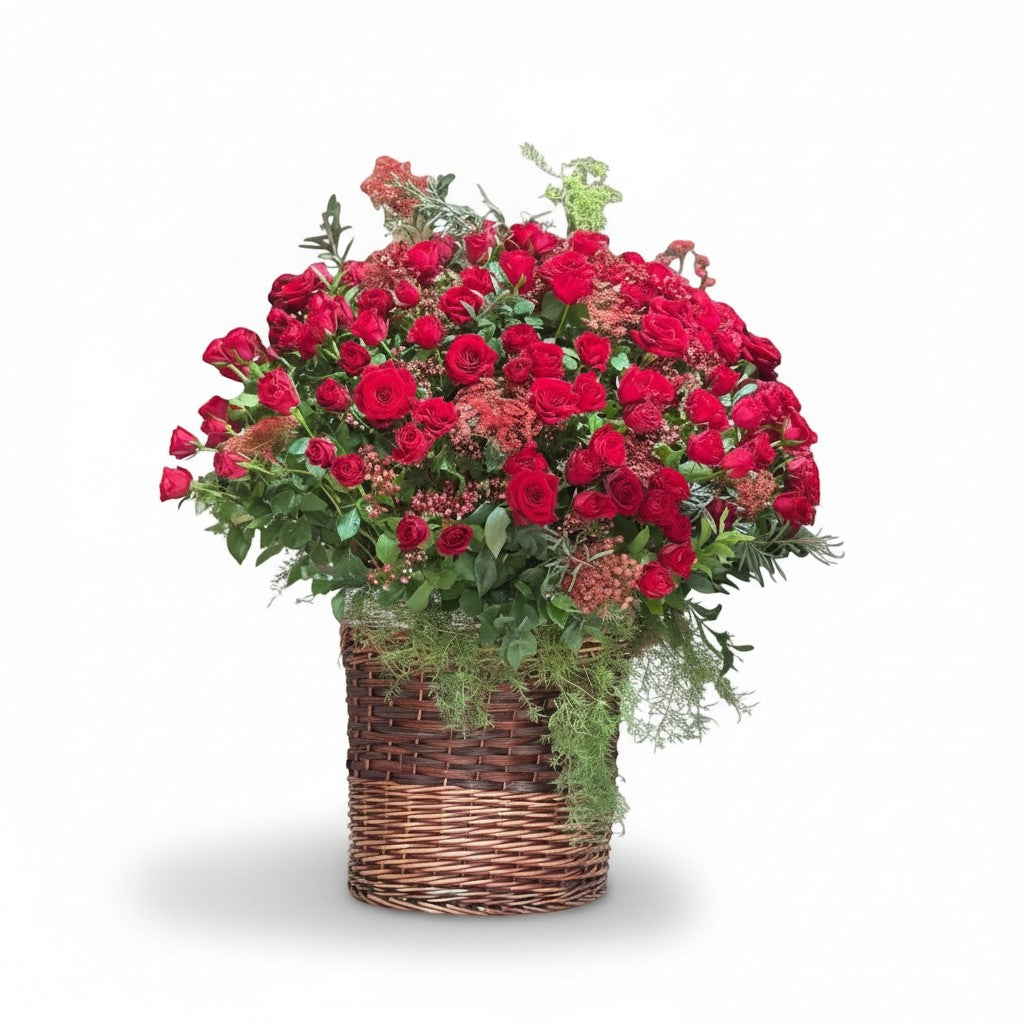 Scarlet Garden Basket luxury flowers DELIVERY TO Cairo AND Egypt