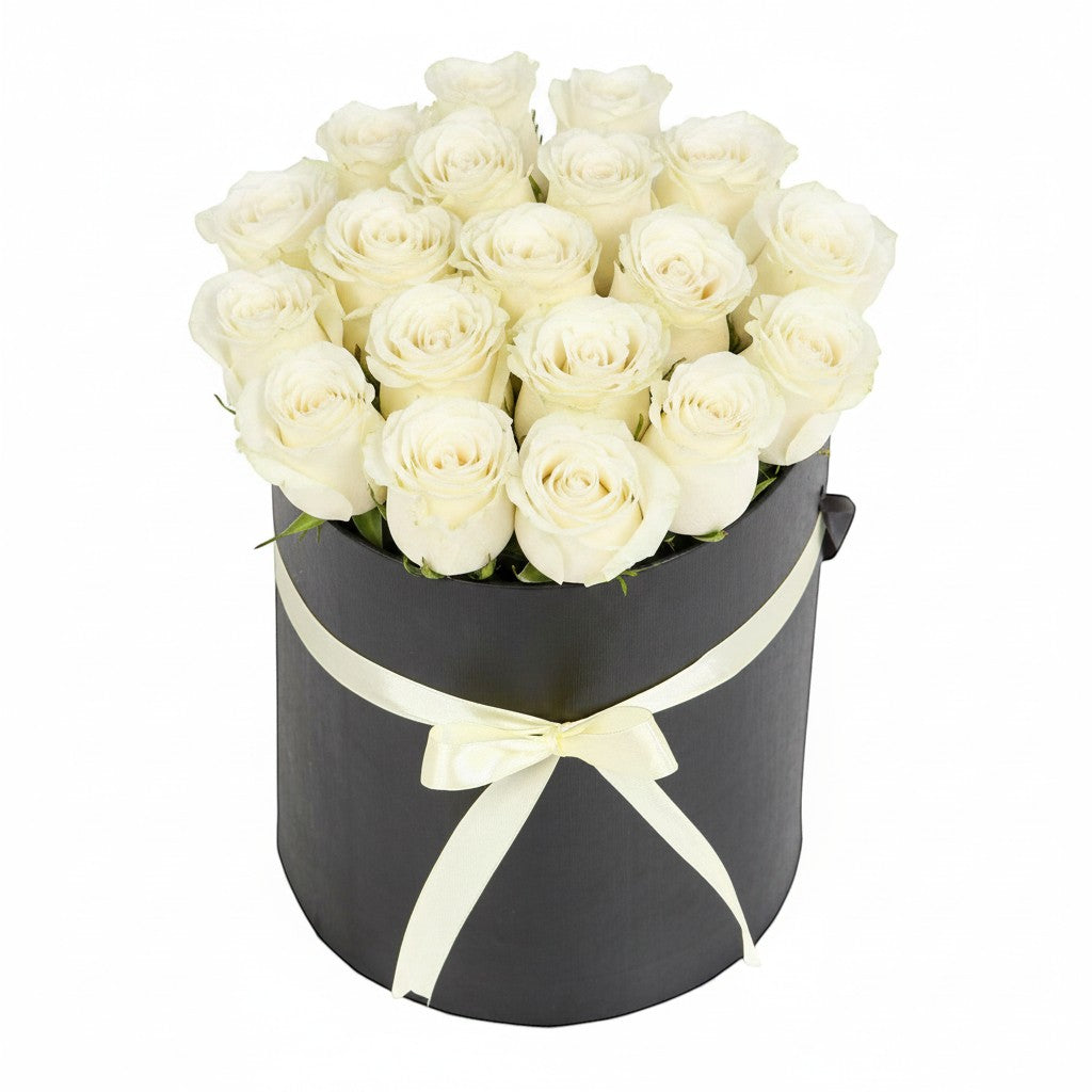 Magnificent Roses White Box luxury flowers DELIVERY TO Cairo AND Egypt