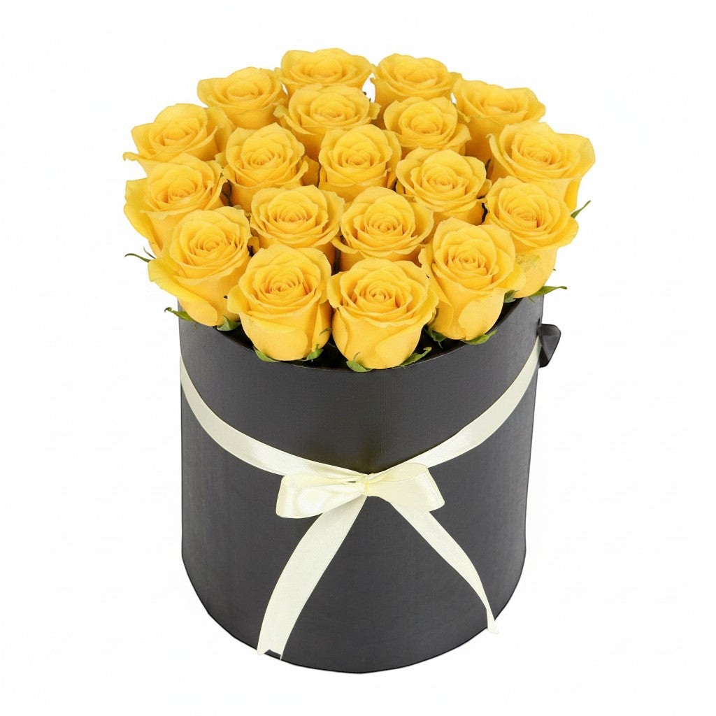 Magnificent Roses Yellow Box luxury flowers DELIVERY TO Cairo AND Egypt